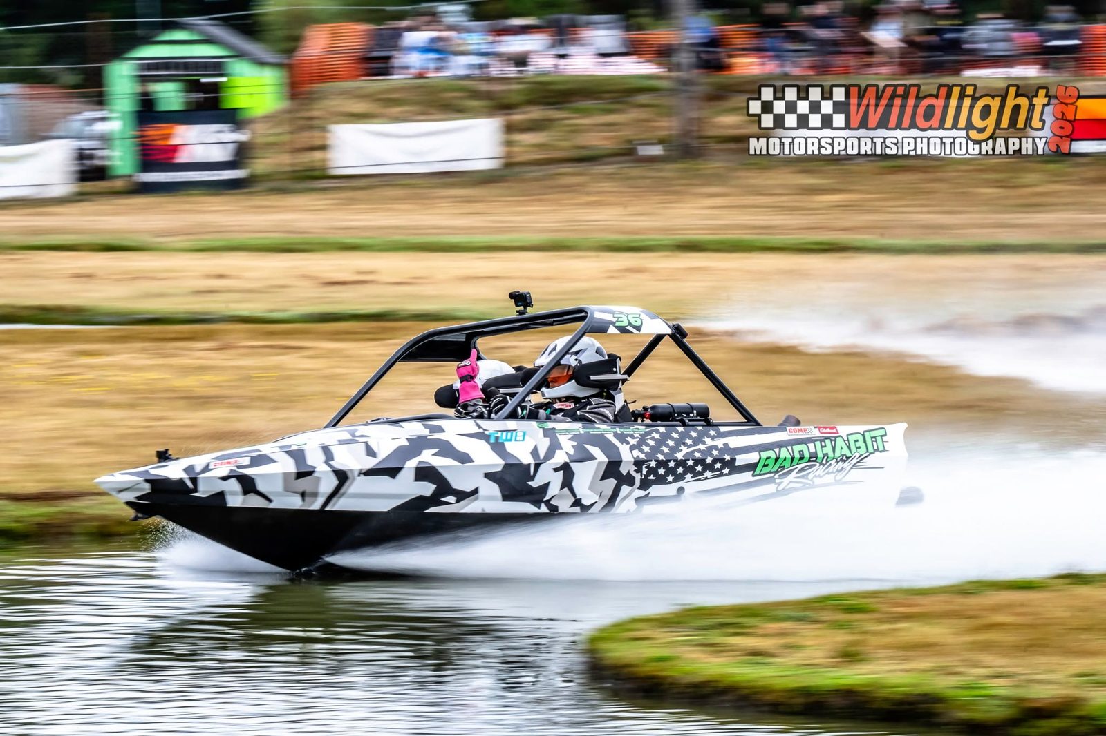 #36 sliding through a turn at Port Angeles in July 2026